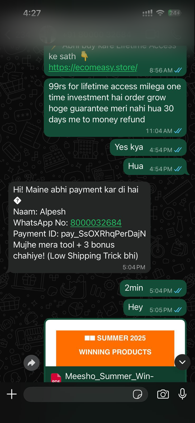 Payment proof 5