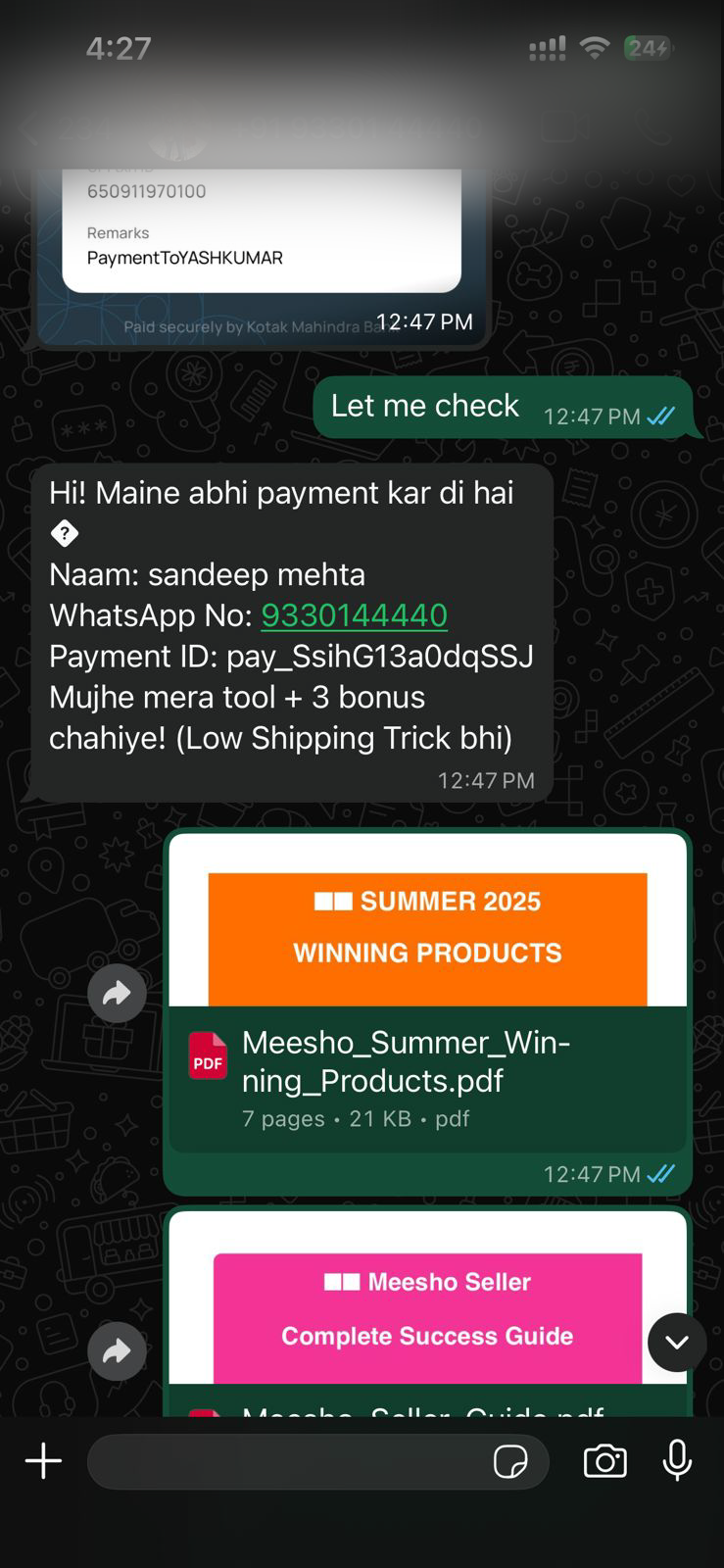 Payment proof 8